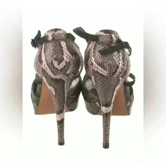Stuart Weitzman Heritage Vino Serpentex Platform Snakeskin Print Heel Sz 7.5 - Picture 4 of 5